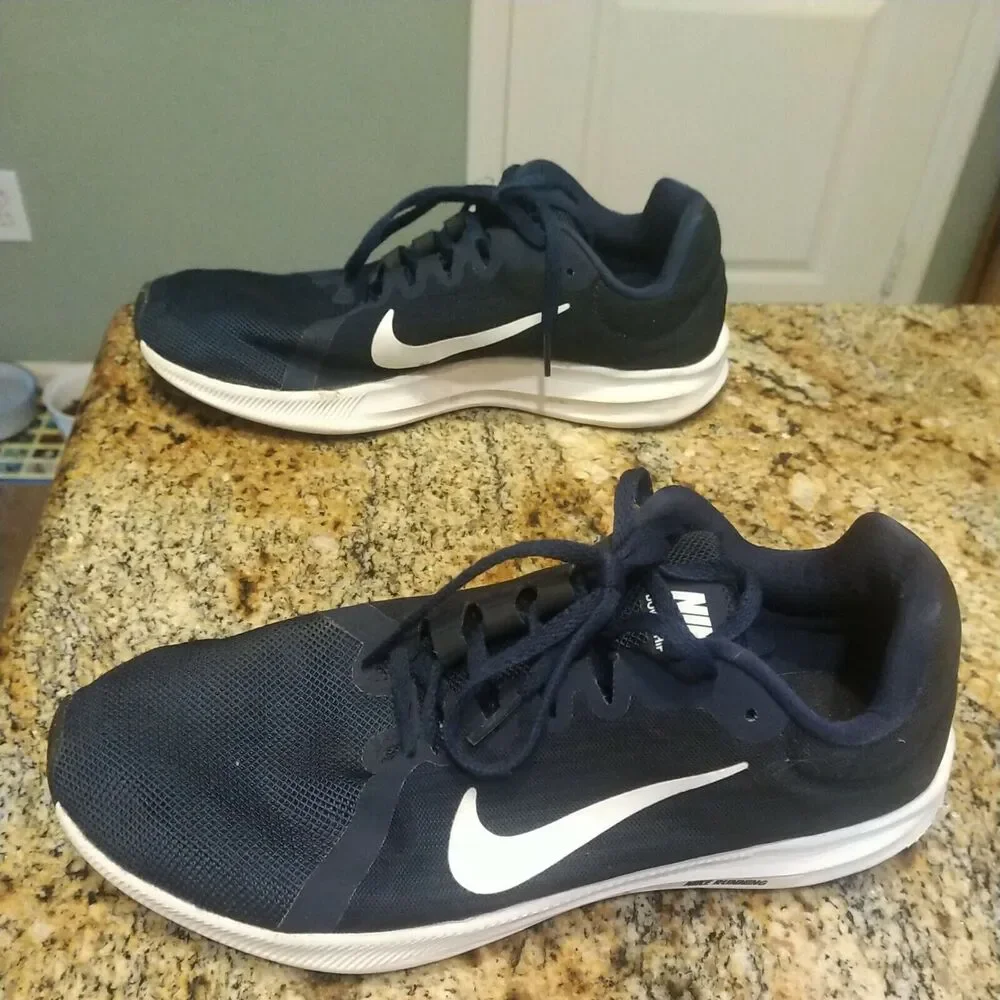 Nike Mens Downshifter 8 AQ2269-400 Blue White Running Shoes Lace Up Size 8.5